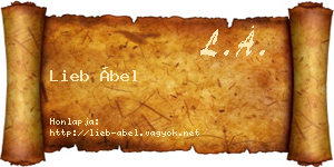 Lieb Ábel névjegykártya